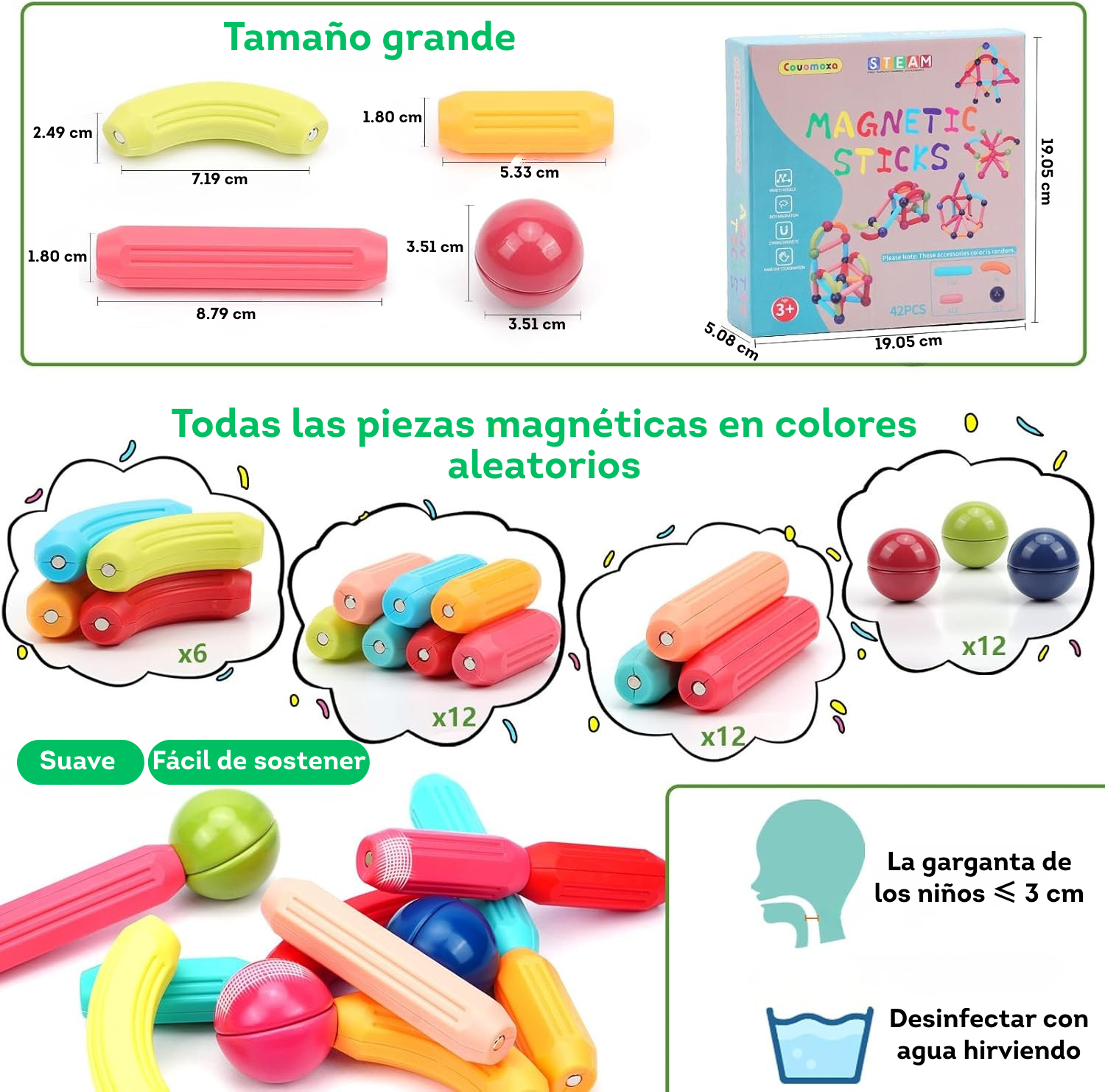 Fichas magnéticas para Niños 42 piezas