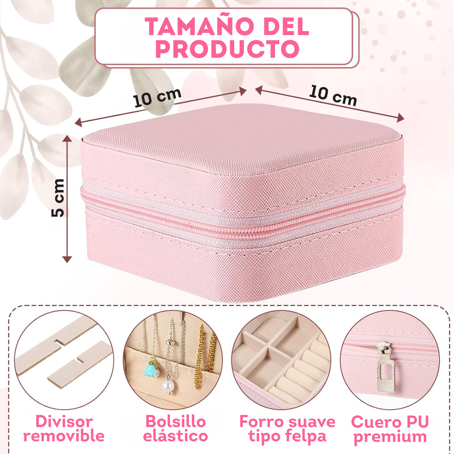 Joyero de viaje de 12 piezas BLANCO - ROSA  SOBREPEDIDO