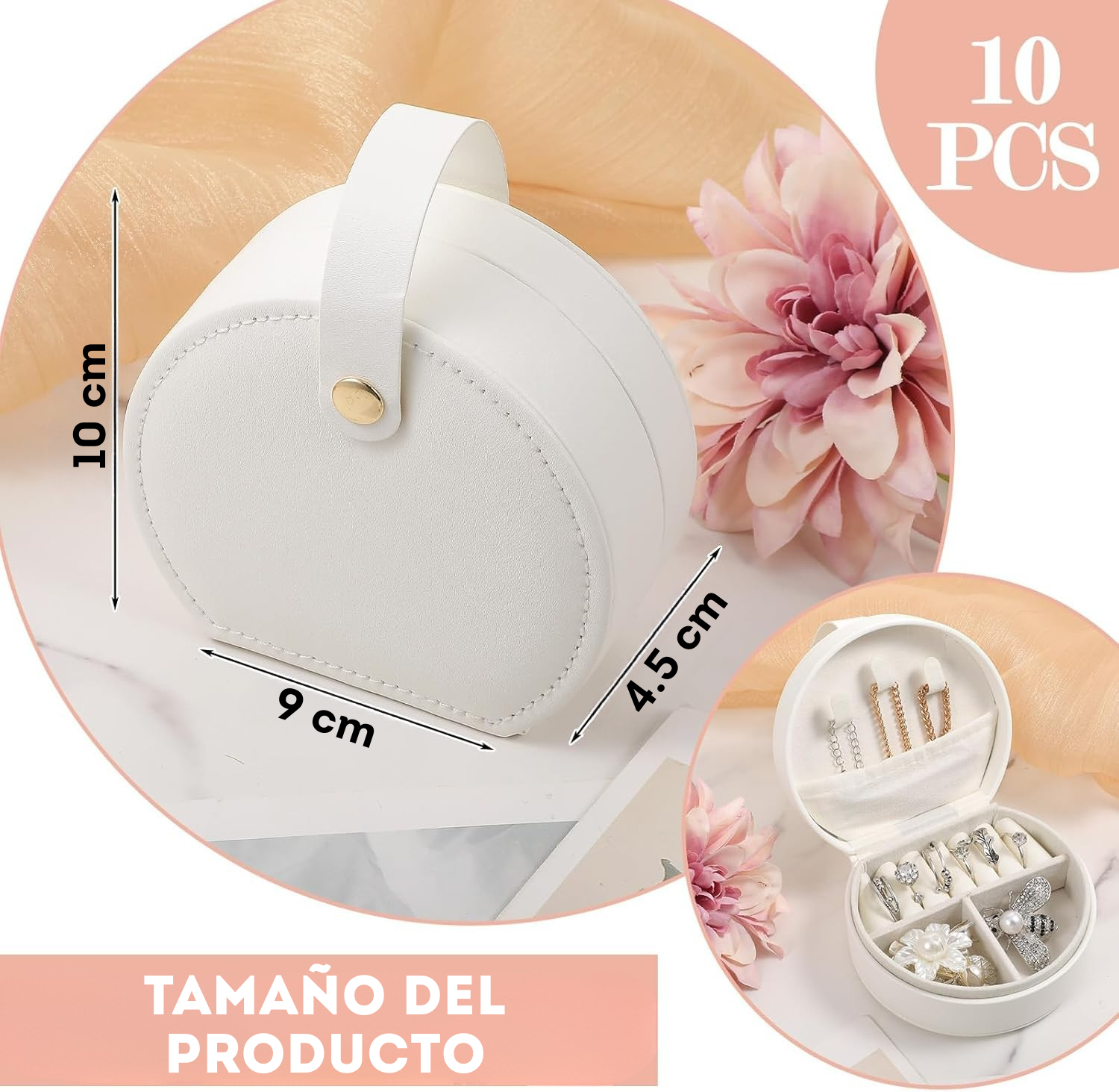 Joyero Viajero - 10 Unidades - Verde y Blanco SOBREPEDIDO
