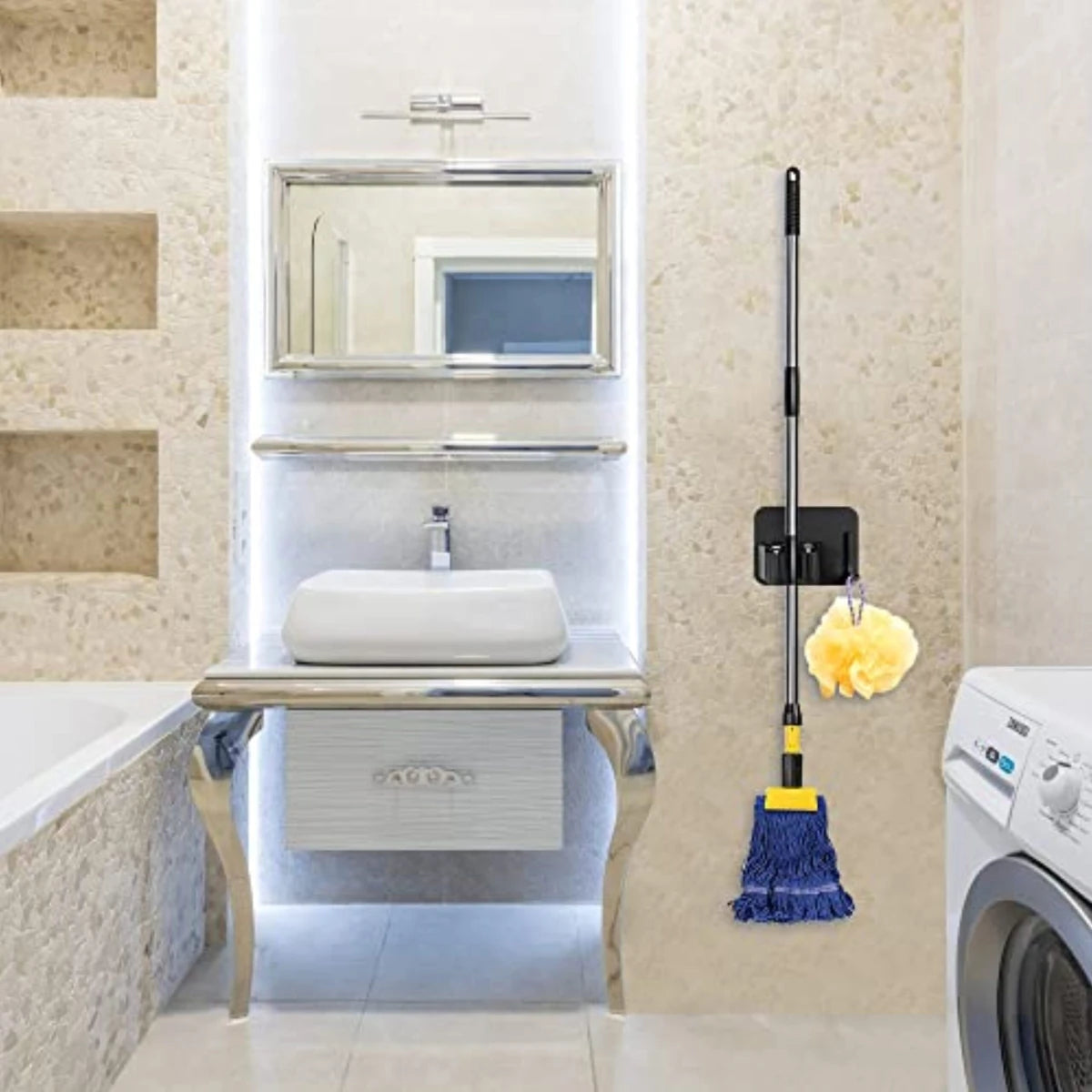 Soporte gancho de pared para escoba x4