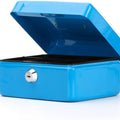 Mini caja de efectivo con cerradura de llave Azul