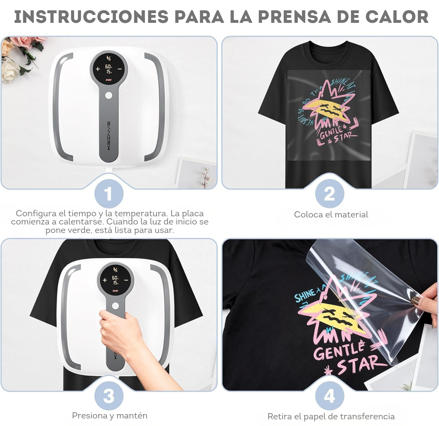 Máquina de prensa de calor para camisetas  - Lila (SOBRE PEDIDO)