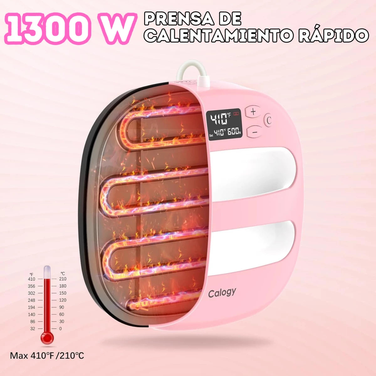 Prensa de calor para camisetas de 25.4 cm x 25.4 cm Blanco - Celeste