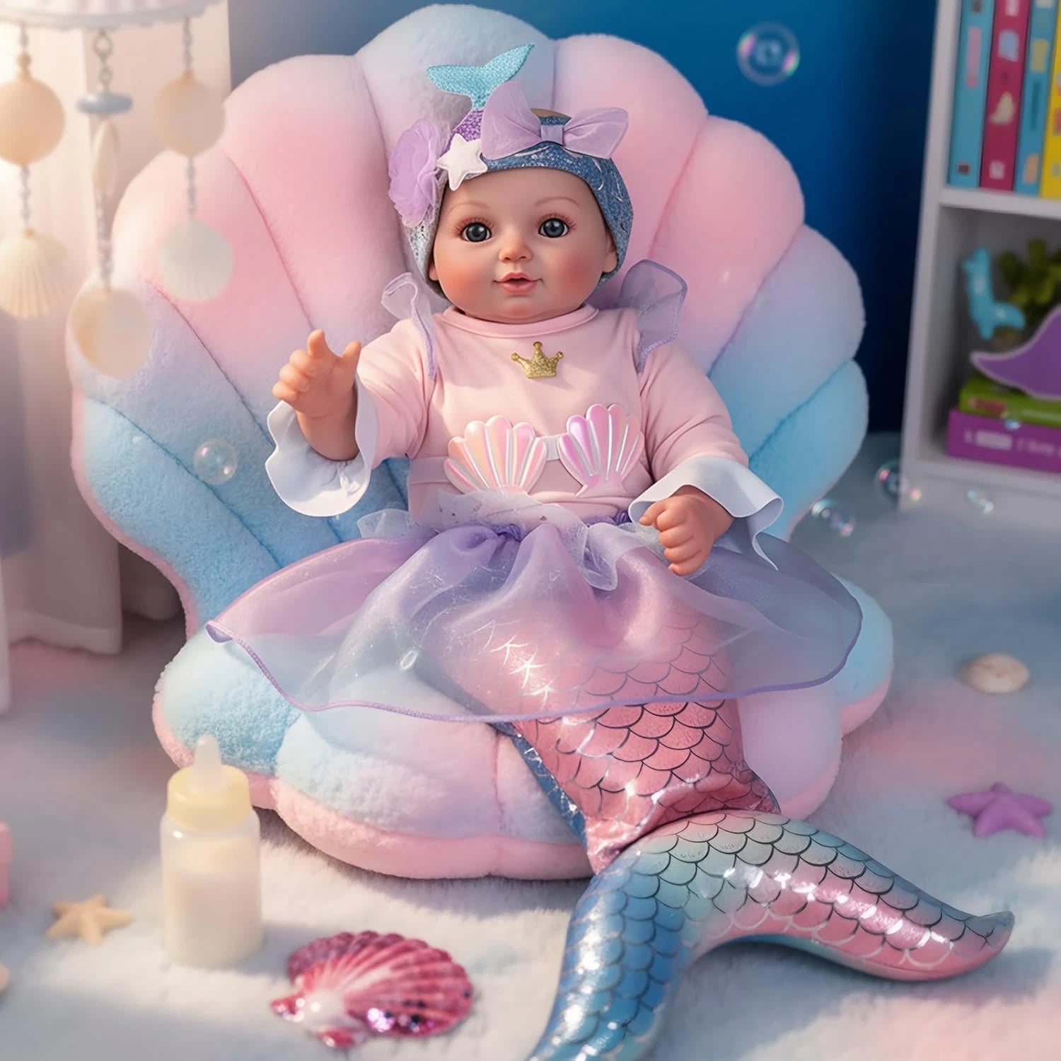Muñeca Reborn  de sirena de juguete